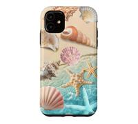 Carcasa para iPhone 11 Linda Playa estética océano Concha Costera Verano mar Tema