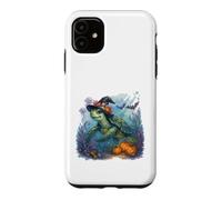 Carcasa para iPhone 11 Linda Tortuga Marina Bruja Halloween bajo el Agua