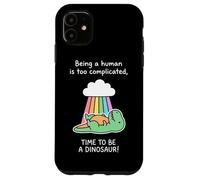 Carcasa para iPhone 11 Lindo Disfraz de Dinosaurio T-Rex Rainbow Time To Be A Dino