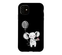 Carcasa para iPhone 11 Lindo Elefante Pastel Globo Celebración Sketch