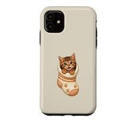 Carcasa para iPhone 11 Lindo Gatito atigrado en Acogedor calcetín Gato mamá Cutecore Kawaii