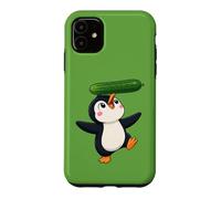 Carcasa para iPhone 11 Lindo pingüino Equilibrio Pepino Dibujos Animados Arte