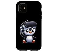 Carcasa para iPhone 11 Lindo pingüino VR Gamer Comic Style