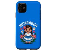 Carcasa para iPhone 11 Lindo Vestido Tradicional para niña de Nicaragua con Arte de Bandera para niños