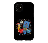 Carcasa para iPhone 11 Lindos diseños de Aprendizaje de Suministros Escolares Felices