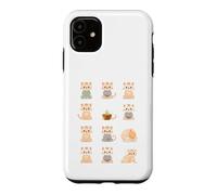 Carcasa para iPhone 11 Lindos Gatos meditadores Kawaii Zen Feline Design