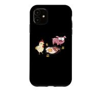 Carcasa para iPhone 11 Línea Policial No Cruzar Cerdo Y Pollo Comida Divertida