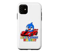 Carcasa para iPhone 11 Little Shark Racer Kids Cute Shark Race Car Diseño para niños