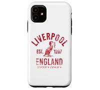 Carcasa para iPhone 11 Liverpool England 1207 con coordenadas Rojo Envejecido