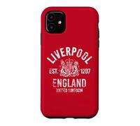 Carcasa para iPhone 11 Liverpool EST. 1207 Inglaterra Reino Unido Envejecido Blanco Print