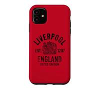 Carcasa para iPhone 11 Liverpool EST. 1207 Inglaterra Reino Unido Envejecido Negro Print