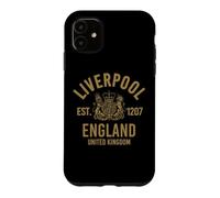 Carcasa para iPhone 11 Liverpool EST. 1207 Inglaterra Reino Unido Golden Regal Print