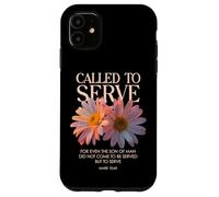 Carcasa para iPhone 11 Llamado a Servir Flores cristianas con versículos bíblicos Florales