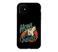 Carcasa para iPhone 11 Lobo Aullando cuestionando la Resistencia Arte Retro