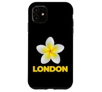 Carcasa para iPhone 11 London Tropical Yellow Frangipani Flower Minimalist City