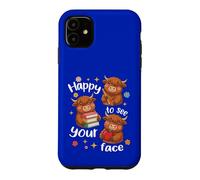 Carcasa para iPhone 11 Los Estudiantes de Highland Cow regresan a la Escuela Felices de Ver tu Cara