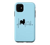 Carcasa para iPhone 11 Los Perros Papillon Dog My Heartbeat EKG Son mis Amantes de los Perros cardiovasculares