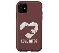 Carcasa para iPhone 11 Love Bites T-Rex Dinosaurio Divertido Retro Grunge Paleontología