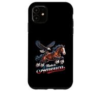 Carcasa para iPhone 11 Ma de I America Patriot Eagle Brown Horse Western Wild