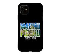 Carcasa para iPhone 11 Machu Picchu Cusco Perú Ruinas Montañas Tipografía Vintage