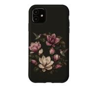 Carcasa para iPhone 11 Magnolia Flores Colibríes Botánico Vintage Floral
