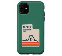 Carcasa para iPhone 11 Mapa del Estado de Utah con delicados Arcos de Arco Parque Nacional Retro