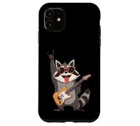 Carcasa para iPhone 11 Mapache Mecedora Músico Guitarra Eléctrica Dibujos