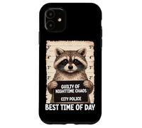 Carcasa para iPhone 11 Mapache Mugshot culpable de Caos Nocturno Mejor Hora del día