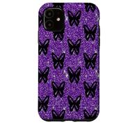 Carcasa para iPhone 11 Mariposas Negras Púrpura Mosca Insecto Animales