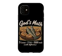 Carcasa para iPhone 11 Matemáticas de Dios 5 Panes 2 Pescado 5000 Comidas Cristiano Jesús Biblia