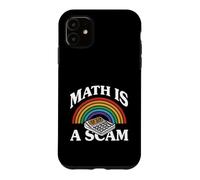 Carcasa para iPhone 11 Math Is A Scam Retro Rainbow Exploding Calculator Sarcasm