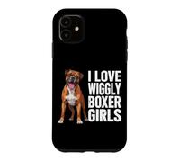 Carcasa para iPhone 11 Me Encanta Wiggly Boxer Girls, Divertido Dicho de Perro bóxer para Mascotas