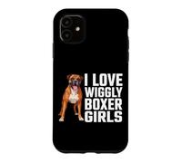 Carcasa para iPhone 11 Me Encanta Wiggly Boxer Girls, Divertido Meme de Perro bóxer para Mascotas