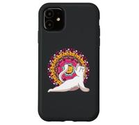 Carcasa para iPhone 11 Meditación de los Chakras del Yoga Mandala Cat Pilates Gato