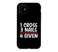 Carcasa para iPhone 11 Mensaje bíblico Cristiano 1 Cruz 3 Clavos 4 Dado Cristiano