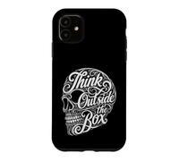 Carcasa para iPhone 11 Mentalidad Creativa Piensa Fuera De La Caja Calavera Tipografía
