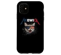 Carcasa para iPhone 11 Meowica USA American Flag Cat Funny Patriotic 4th of July