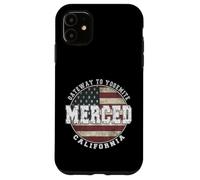 Carcasa para iPhone 11 Merced California, Bandera Americana Vintage