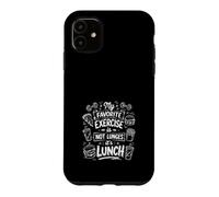 Carcasa para iPhone 11 Mi Ejercicio Favorito es la Comida Humor Gym