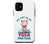 Carcasa para iPhone 11 Mi Gato es mi compañero de Yoga Divertido
