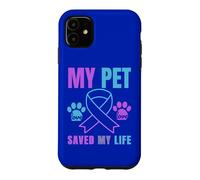 Carcasa para iPhone 11 Mi Mascota salvó mi Vida Prevención del Suicidio Emocional Perro Gato