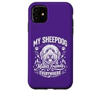 Carcasa para iPhone 11 Mi Perro Pastor Hace Amigos en Todas Partes - Old English Sheepdog