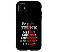 Carcasa para iPhone 11 Mindful Speech Acronym True Helpful Inspiring Kind Graphic