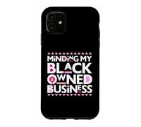 Carcasa para iPhone 11 Minding My Own Black Business Apoyando el Cáncer de Mama Rosa