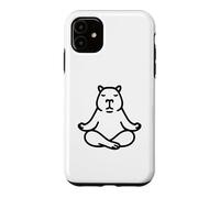 Carcasa para iPhone 11 Minimalista BLK Capybara Yoga Pocket Zen Meditación Amante