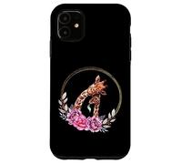 Carcasa para iPhone 11 Mom and Baby Giraffe For Safari Animal Lover Floral Circle