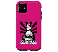 Carcasa para iPhone 11 Mona Lisa DJ Auriculares Renacentista Arte Música Amante
