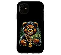 Carcasa para iPhone 11 Money Calling Hip Hop Bear Teddy tee Gángster Rap Swag Dope