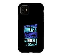 Carcasa para iPhone 11 Monterey Beach California Retro Sunset - Tabla de Skate