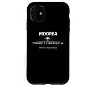 Carcasa para iPhone 11 Moorea Polinesia Francesa Coordina Diseño de la Isla